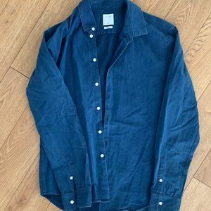 Sandro Paris Mens Blue Button Up Shirt